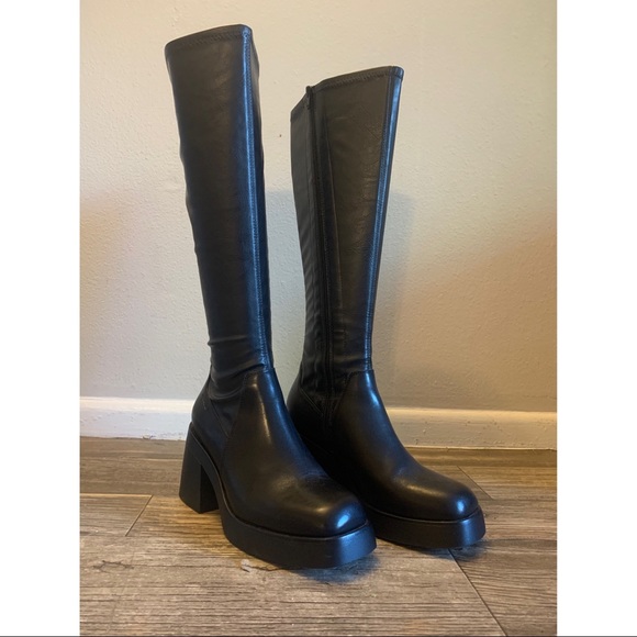 🚫SOLD🚫🖤 VAGABOND BROOKE CHUNKY PLATFORM KNEE HIGH SQUARE TOE BOOTS 🖤 - Picture 2 of 3